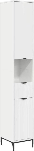 vidaXL Badezimmerschrank in Hochglanz Weiß mit Türen, B/T/H: 31,5 x 33 x 190 cm - Bild 1