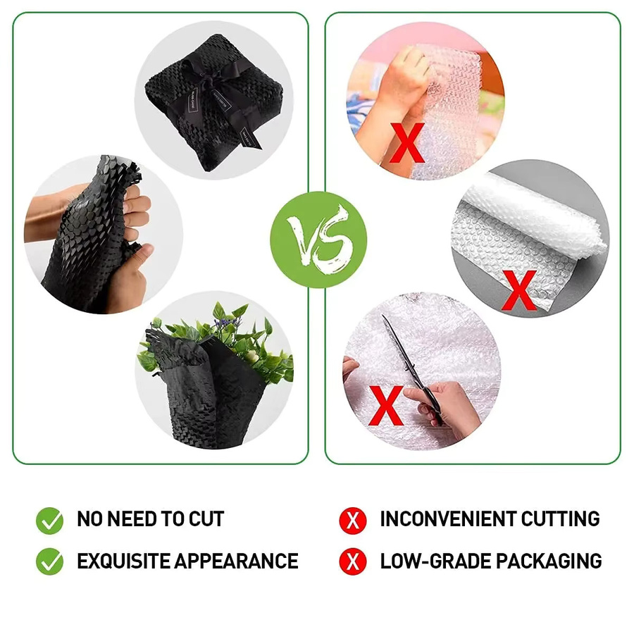 PeriPage Schwarzes Wabenpapier aus recycelbarem Kraftpapier als Puffer und Geschenkverpackung - Bild 4