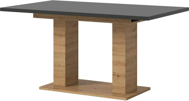 Inn.Furn Esstisch ausziehbar in Grau und Eiche, B/T/H: 150 x 90 x 76 cm, erweiterbar auf 190 cm - Bild 1