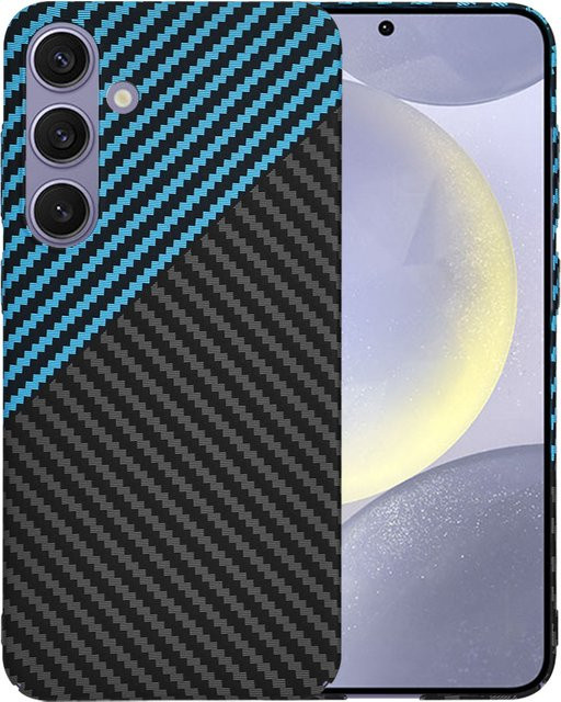 Techsuit Carbonite FiberShell Schutzhülle für Samsung Galaxy S24+ S926 in Schwarz Blau - Bild 1