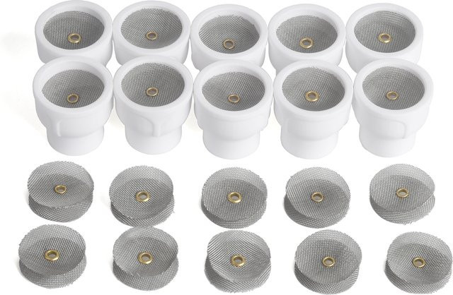Havos 10er-Pack WIG-Schweißbecher aus Keramik in Weiß und Grau für DB SR WP9/20/25 und WP17/18/26 WIG-Schweißbrenner - Bild 1