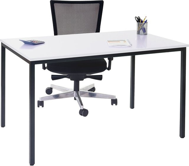 Schreibtisch Petrila als Konferenz-, Büro- und Seminartisch aus MDF in Weiß, B: 120 cm, T: 80 cm - Bild 1
