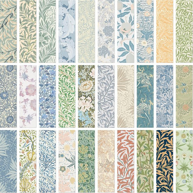 30 Stück William Morris Lesezeichen mit Blumenmuster im Vintage-Design aus PVC, Mehrfarbig - Bild 1
