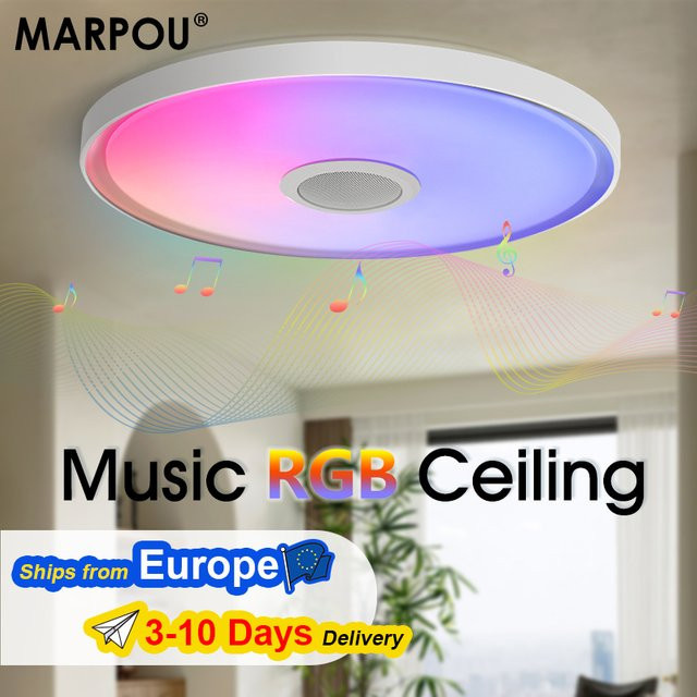 MARPOU LED Moderne Deckenleuchte RGB Multicolour mit App- und Fernbedienung, Dimmbar, Durchmesser: 45,72 cm - Bild 1
