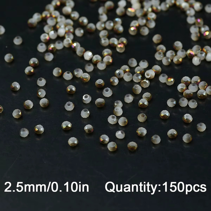 JHNBY Kristallglas-Abstandshalter, weiß, rund, facettiert, 2,5 mm - Bild 2