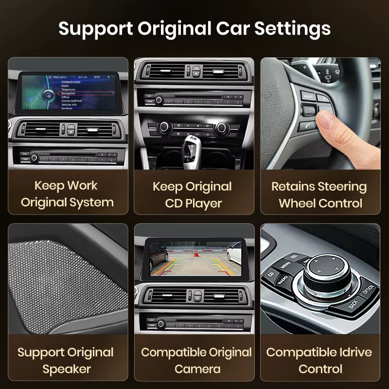 Junsun Wireless Carplay und Android Auto Autoradio für BMW X5 E70 und X6 E71 (2007-2014) mit 12,3 Zoll Display, 4G, WiFi und GPS in Schwarz - Bild 3