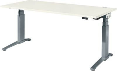 Schäfer Shop Genius Schreibtisch ERGOSTYLE S, elektrisch höhenverstellbar, Rechteck, C-Fuß, weiß/anthrazit, B: 180 cm, T: 80 cm, H: 63,5-130,5 cm - Bild 1