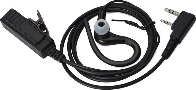 YNIBST G-förmiges Walkie-Talkie In-Ear-Ohrhörer mit Mikrofon und PTT in Schwarz für BaoFeng UV-5R BF-888s Kenwood Retevis 2-poliges 2-Wege-Radio - Bild 1