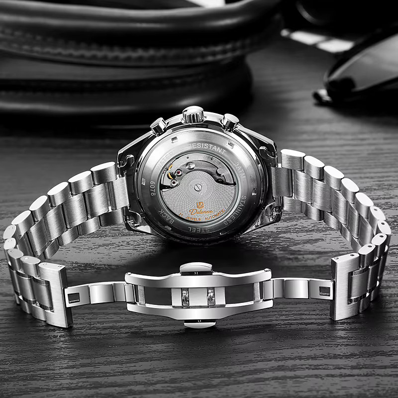 dulunwe Armbanduhr Automatik, Edelstahl, Mondphase, Herren - Bild 4