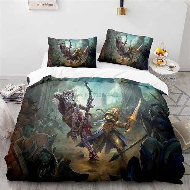 World of Warcraft Bettwäsche Set mit Horde Banner Flagge von Binchi Fitness, Mehrfarbig, B/H: 200 x 230 cm - Bild 1