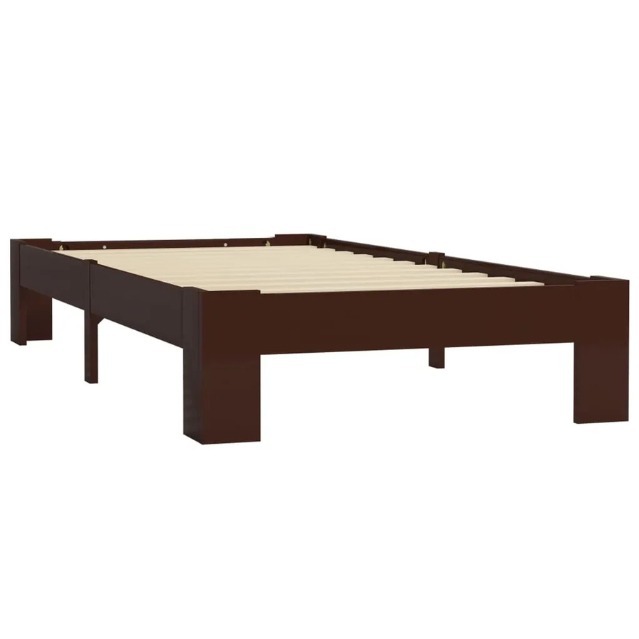 vidaXL Massivholzbett aus Kiefer in Dunkelbraun, B/T/H: 90 x 200 x 30 cm - Bild 2
