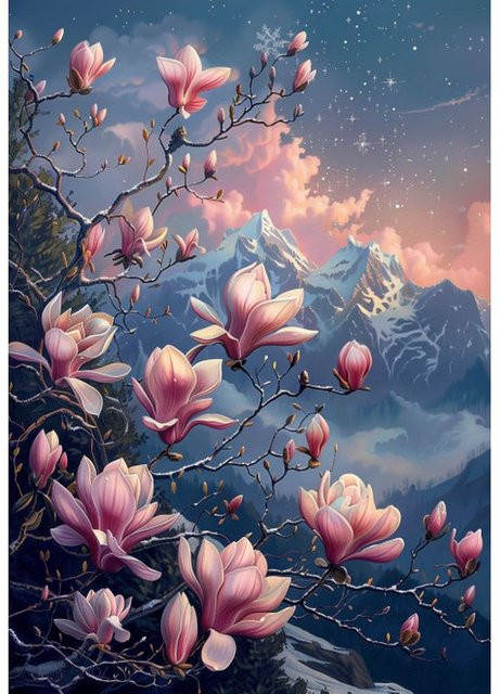 GATYZTORY Malen nach Zahlen Set Orchidee Landschaft auf Leinwand als DIY Wandkunst - Bild 1