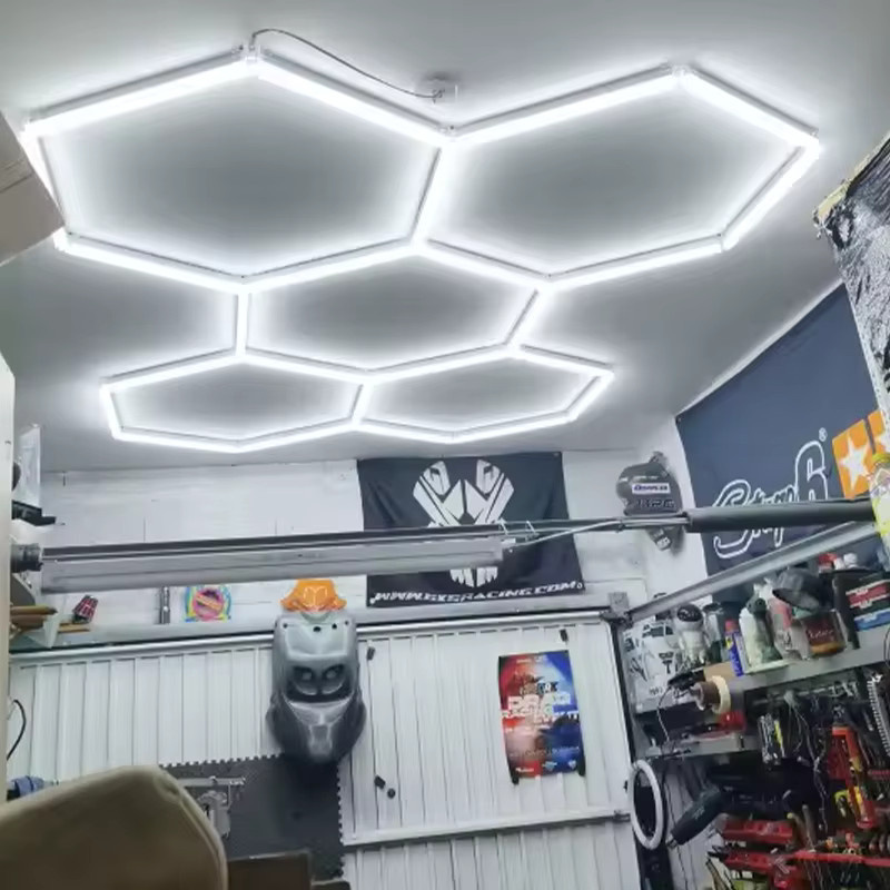 PIBAOGU RGB Hexagon LED-Deckenleuchte, dimmbar, Multicolour und Weiss, moderne Wabenröhren-Beleuchtung für Friseursalon, Garage oder Wohnzimmer - Bild 3
