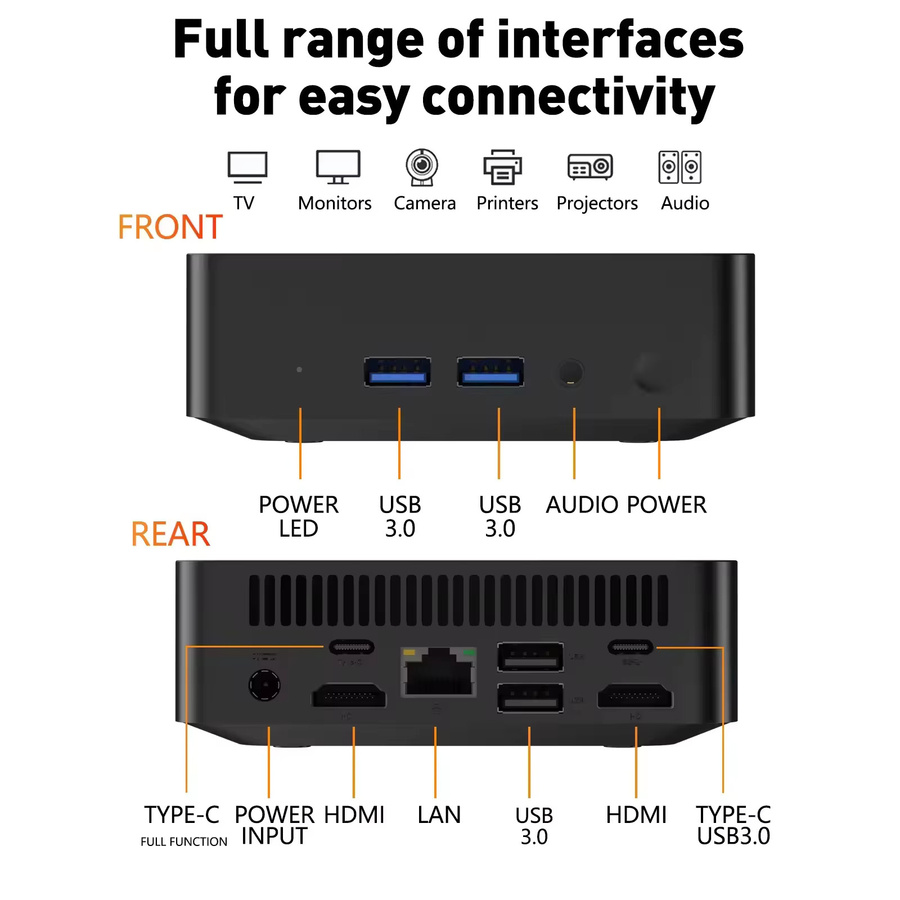 Mini-PC Gaming-Computer mit Intel Core i9 10980HK, 16GB RAM, 1TB SSD, Windows 11, WiFi6 und Bluetooth 5.2, Schwarz - Bild 5