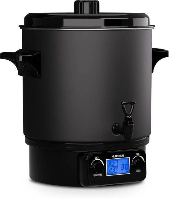Klarstein Biggie Digital Einkochtopf und Getränkespender aus Edelstahl, Matt-Schwarz, 27 Liter, 2000W - Bild 1