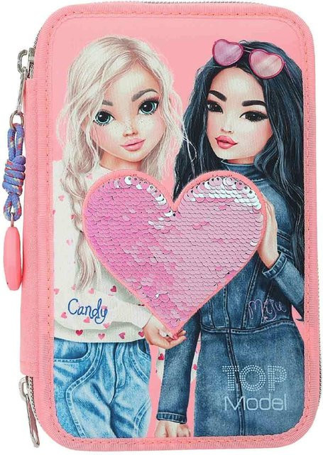 Depesche 3-Fach Federtasche TOPModel inkl. Stifte, Pink, B: 20,5 cm, T: 14,3 cm, H: 7,5 cm - Bild 1