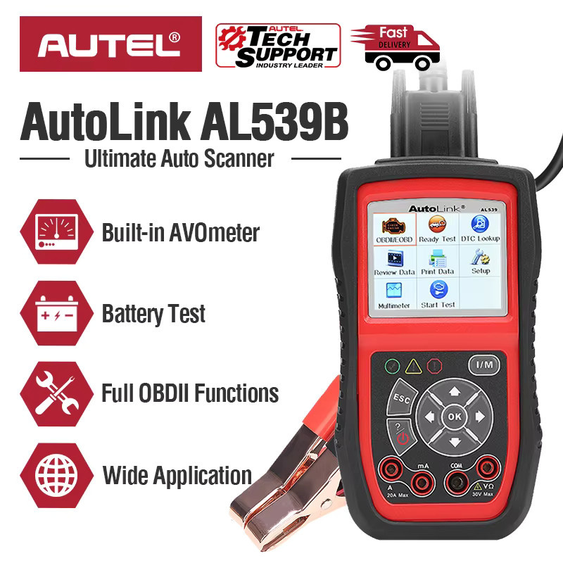 Autel AL539B Elektrischer Batterietester für 12-Volt-Batterien EOBD OBD2 Scanner in Schwarz - Bild 2