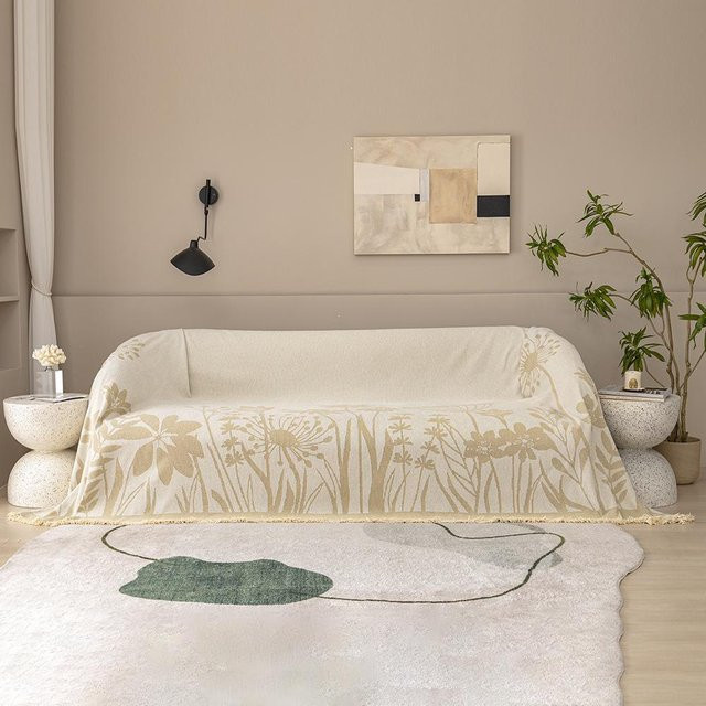 Nordischer Samt Sofabezug aus Chenille, rutschfest und universell passend, B/T: 180 x 130 cm - Bild 1