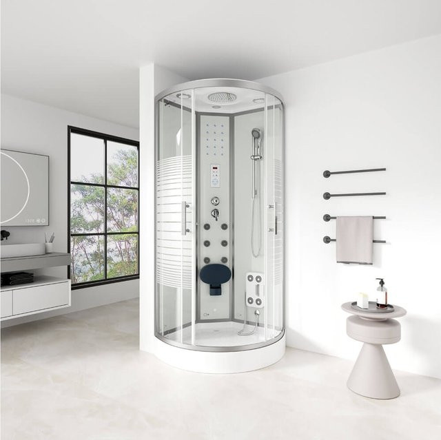Home Deluxe Duschkabine WHITE PEARL in Weiß mit Regendusche, Rückenmassage und Handbrause, B/T: 90 x 90 cm - Bild 1