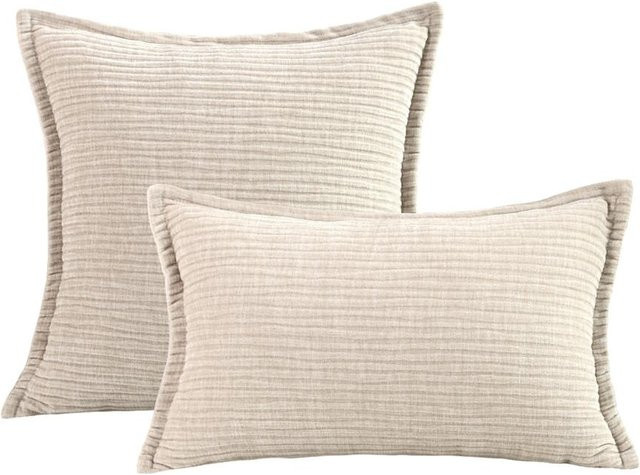 Chenille-Kissenbezug JMG Clothing gestreift in Beige, B/H: 50 x 30 cm - Bild 1