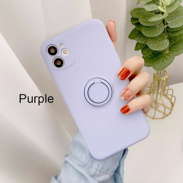 Samsung Handyhülle mit Ringhalter für Galaxy S24 Ultra S23 S22 S21 Plus A13 A52 A53 A54 S23 FE aus weichem TPU in Violett - Bild 1