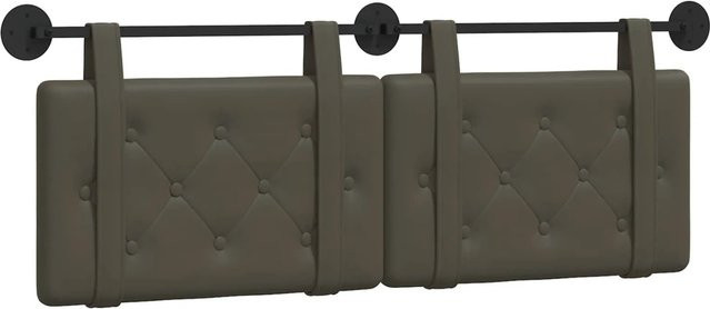 vidaXL Wandmontiertes Polsterpaneel aus Kunstleder in Grau, B/H/T: 130 x 55 x 5 cm - Bild 1