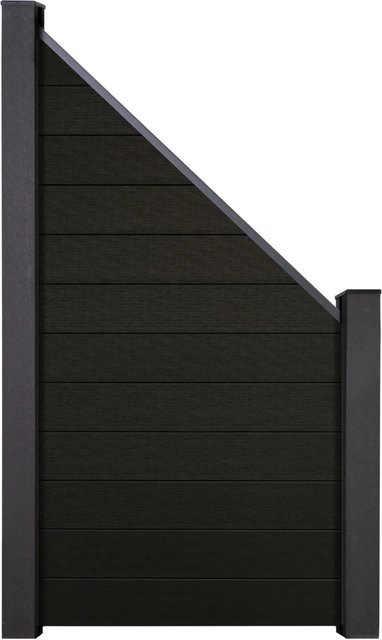 GroJa Solid Steckzaun Schräg schmal in Schwarz, B/H: 90 x 180 cm - Bild 1