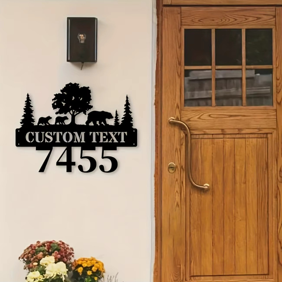 Personalisiertes Adressschild aus Metall von Hello Young in Schwarz als Wanddekoration im Country-House-Stil - Bild 5