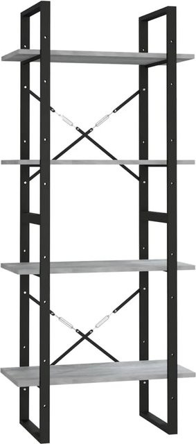 vidaXL Bücherregal im Industrial-Design aus Holz und Metall, Grau, B/T/H: 60 x 30 x 140 cm - Bild 1