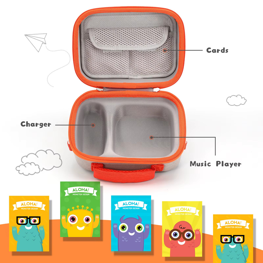 Yoto Hartschalen-Tragetasche für Yoto Mini Kids Audio-Musik-Player und Kartenhalter in Grau - Bild 3