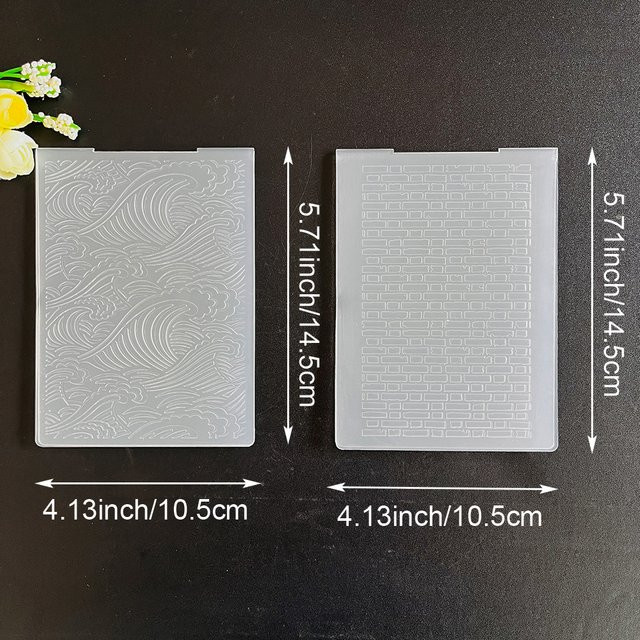 Kombi-Prägeplatten-Set mit 2D und 2 Stilen aus transparentem Kunststoff für Prägemaschinen, Scrapbooking und Kartenherstellung - Bild 1