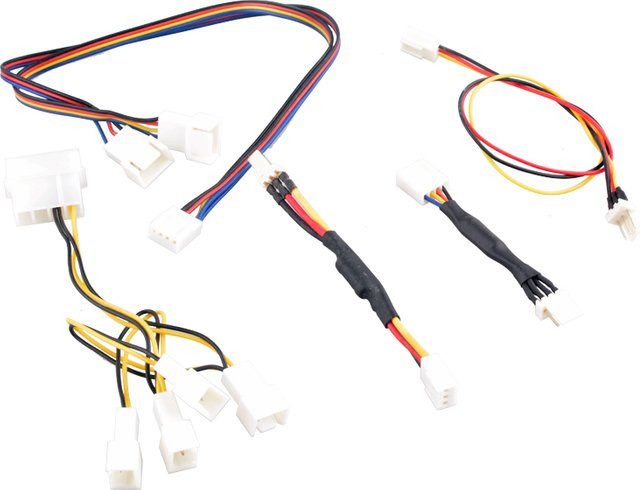 ANCHAOPU PC-Lüfter-Geschwindigkeitsregler und Splitter-Kit mit 3/4-poligen PWM- und Spannungskabeln für Axial-Durchfluss-CPU- und Gehäuselüfter - Bild 1