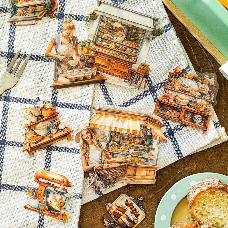 20 Stück Gourmet Backen Landschaft Aufkleber in Multicolour für Scrapbook und Handwerk, B: 15,0 cm, H: 9,5 cm - Bild 3