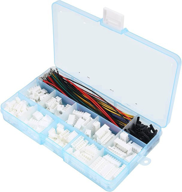 AOKIN JST-XH 2,54 mm Steckdosen-Set mit vorgekrimpten männlichen und weiblichen Kabeldrähten und Gehäusen in 2/3/4/5/6/7 Pin-Ausführung - Bild 1