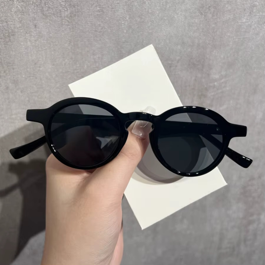 RELEN Sonnenbrille, Unisex, Rund, Vollrand, Kunststoff, Schwarz - Bild 1