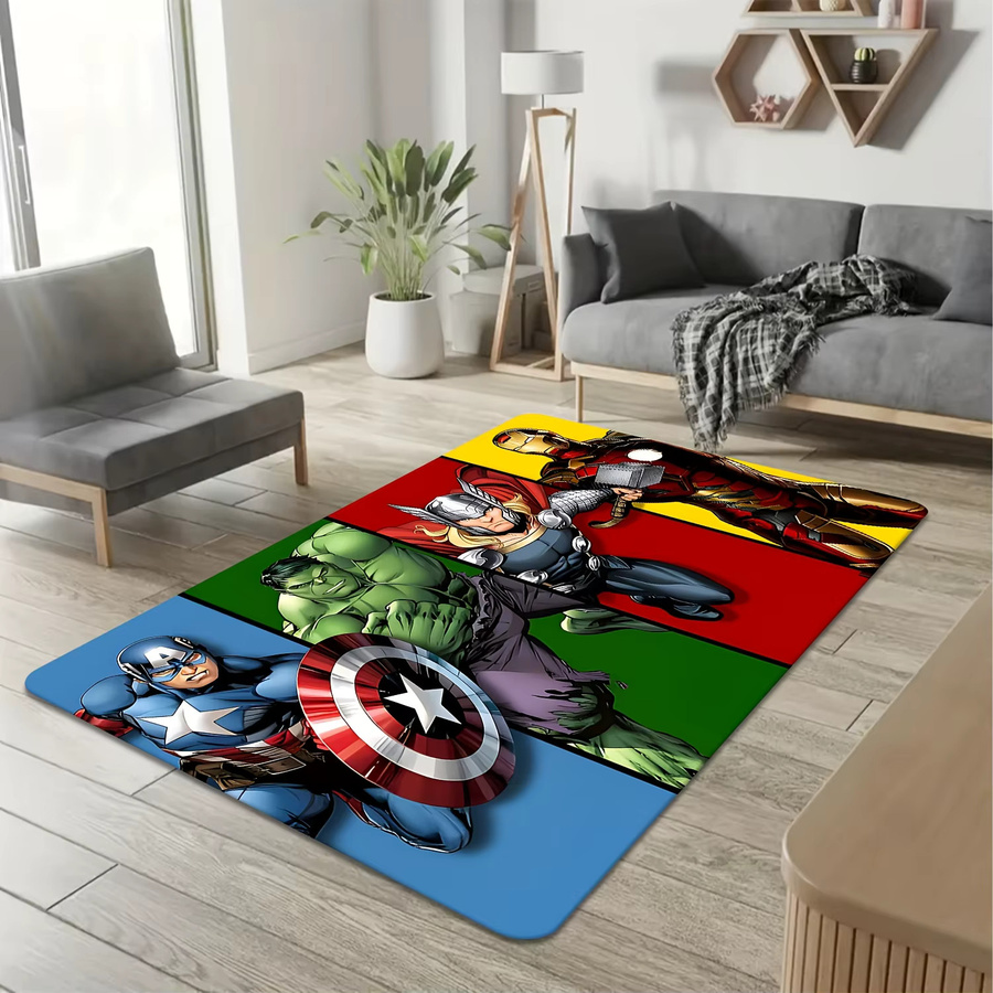 Beast Kingdom Marvel Teppich mit Hulk-Thor Cartoon-Print, Rechteckig, Multicolour, Breite: 80 cm, Tiefe: 50 cm, Höhe: 1 cm - Bild 2