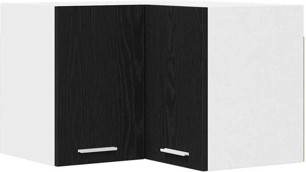 vidaXL Hängeschrank Riga Küchenschrank in Schwarzer Eiche und Weiß, B/H/T: 57 x 57 x 40 cm