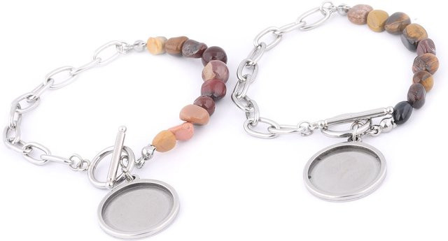 onwear Armband-Lünettenrohlinge, Edelstahl, Silber, 20 mm, Unisex - Bild 1