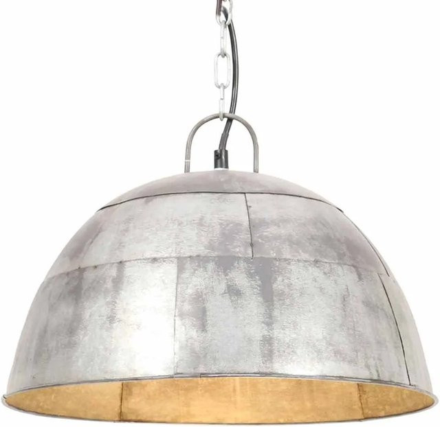 vidaXL Hängelampe im Industriestil aus Metall, Silber, Rund, Durchmesser: 41 cm, E27, 25 W - Bild 1