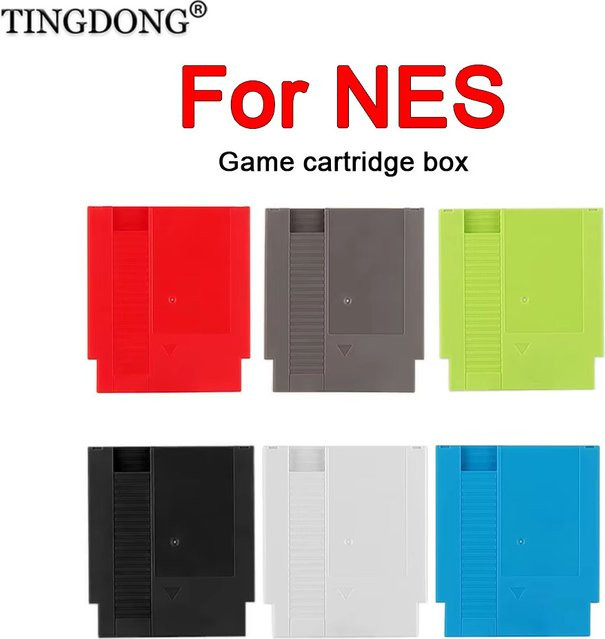 TingDong Ersatzgehäuse für NES Spielkarten von 60Pin bis 72Pin in Rot mit 3 Schrauben - Bild 1