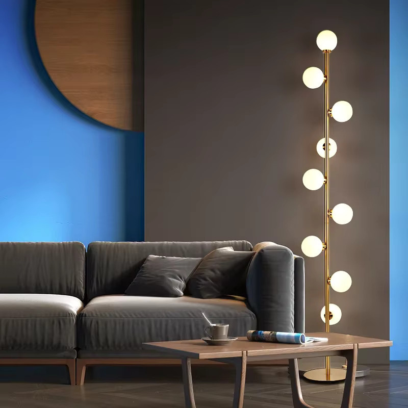 Moderne LED Stehleuchte ZYZAO in Gold/Messing für Wohnzimmer und Schlafzimmer - Bild 3