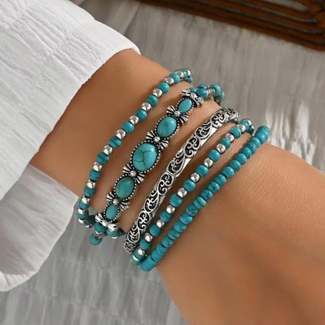 YULIN Armband Set, Perlen, Türkis, Damen - Bild 1