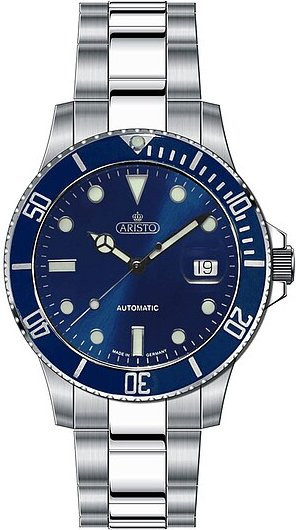 Aristo Taucheruhr, Automatik, Edelstahl, Blau, 42 mm, Herren - Bild 1