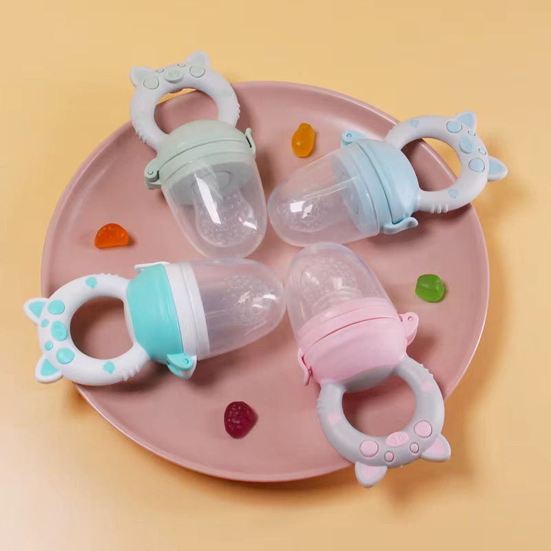 XUNYI Baby-Fruchtsauger aus Silikon für Neugeborene in Weiß und Pink - Bild 2
