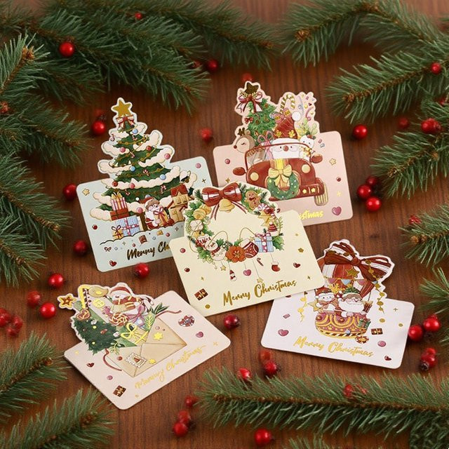 10 Weihnachtskarten mit Segenssprüchen für Blumenläden, mehrfarbig aus Papier - Bild 1