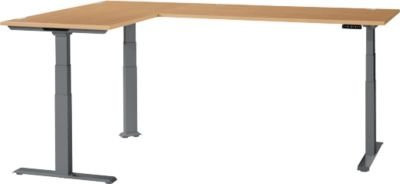Schäfer Shop Genius Winkelschreibtisch Modena Flex, elektrisch höhenverstellbar, Buche/Anthrazit, B: 200 cm, T: 200 cm - Bild 1