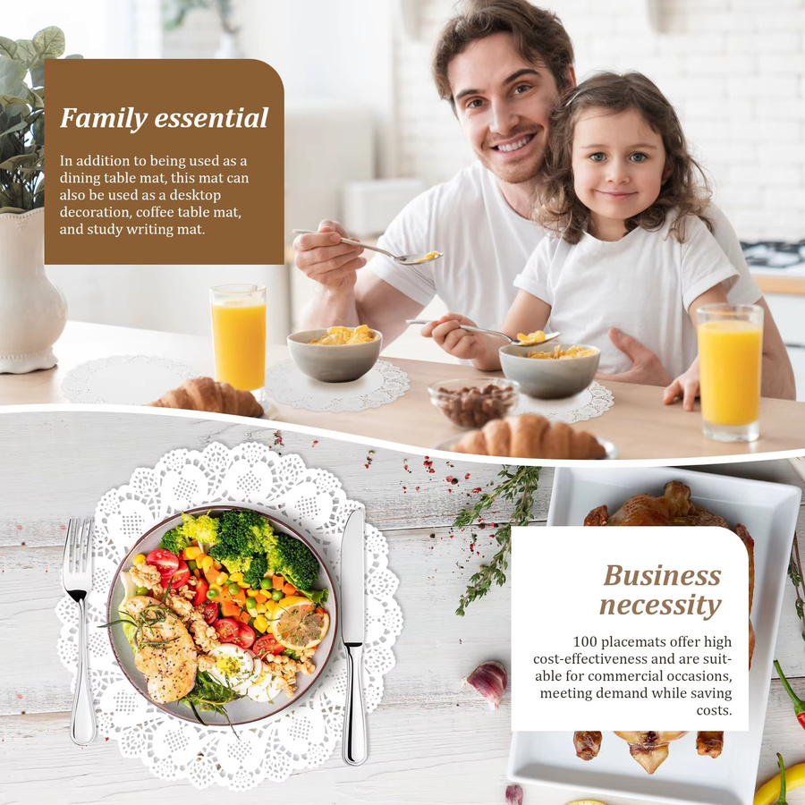 100 Stück Spitzen-Papierdeckchen von Willstar in Weiß als Einweg-Dessert-Einlagen für Kuchen und Tabletts - Bild 2