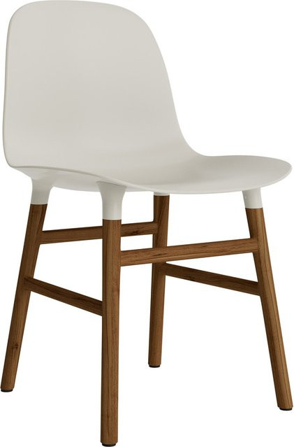 Normann Copenhagen Form Stuhl in Weiß mit Holzgestell und Kunststoffschale im skandinavischen Design - Bild 1