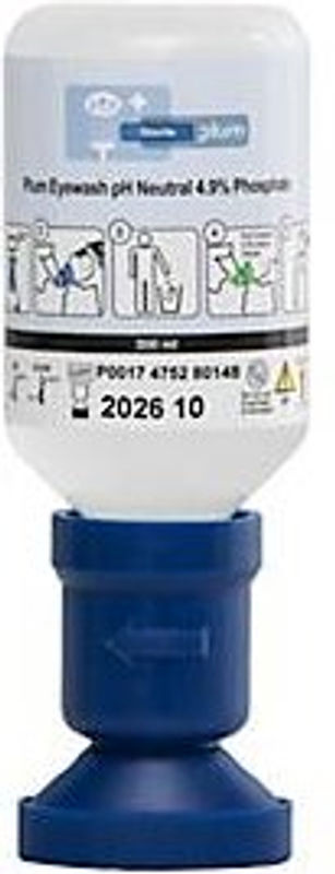 Plum Augenspülflasche pH-Neutral 200 ml mit ergonomischer Augenschale und Staubkappe, transparent/weiß, H x B x T: 16,5 x 5,5 x 5,6 cm - Bild 3