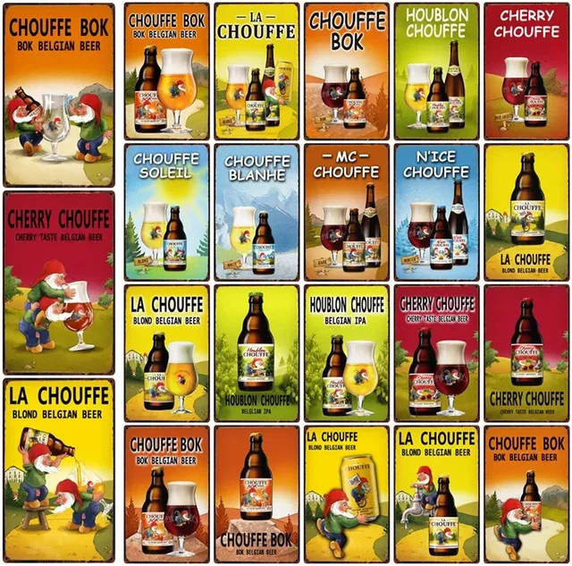Wandposter La Chouffe Bok Soleil Kirsche aus Metall für deine Pub Dekoration B: 30 cm, H: 20 cm - Bild 1